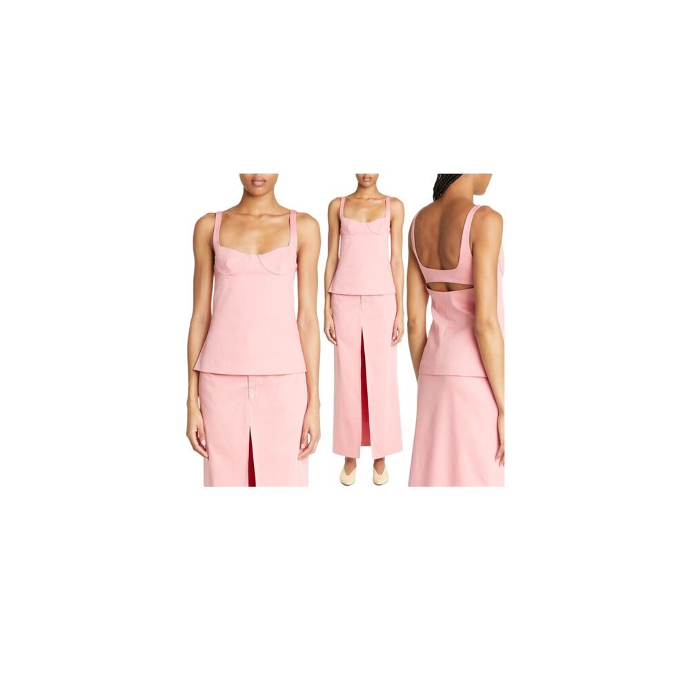Pink Sleeveless Tank Top with Bow Front